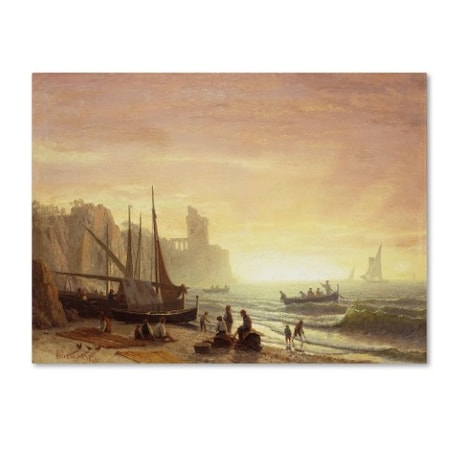 Albert Bierstadt 'The Fishing Fleet 1862' Canvas Art,18x24